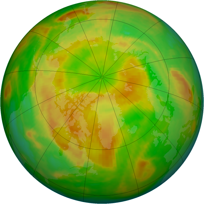 Arctic ozone map for 16 May 1992